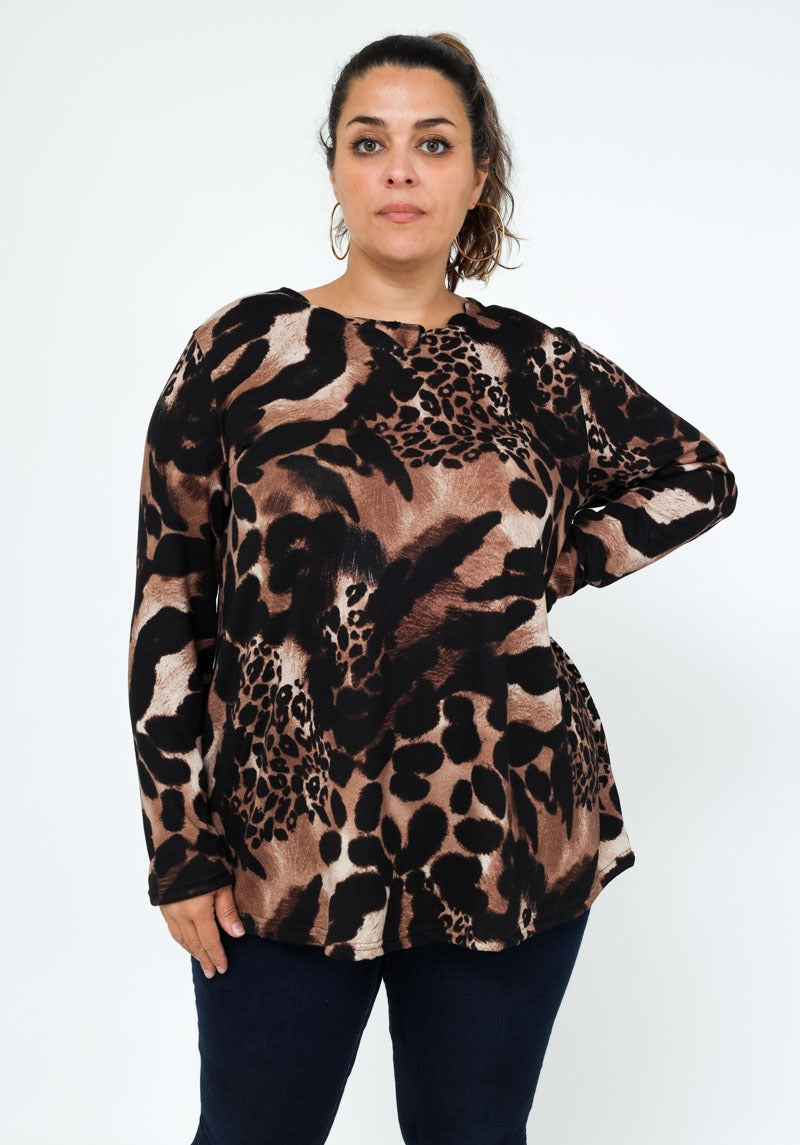 Maglione stampato con scollo a V.