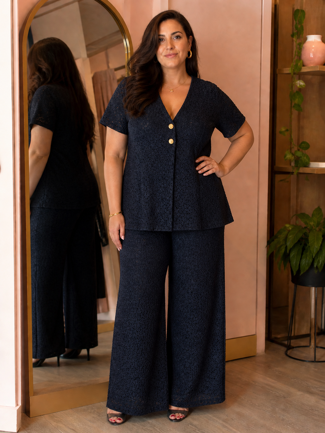 Pantalone Palazzo in Pizzo Elegante