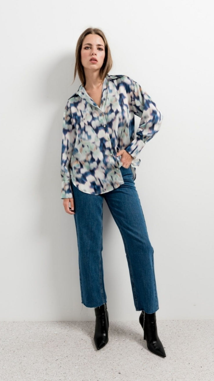 Camicia satin fumè