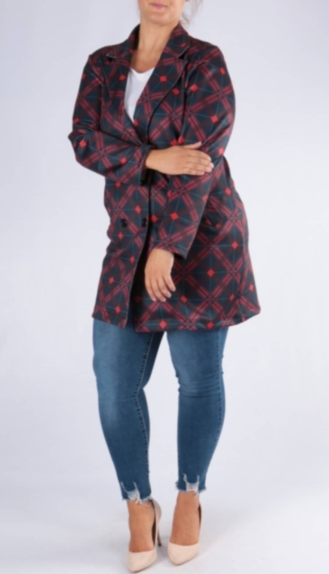 Cappotto trapuntato fantasia geometrica
