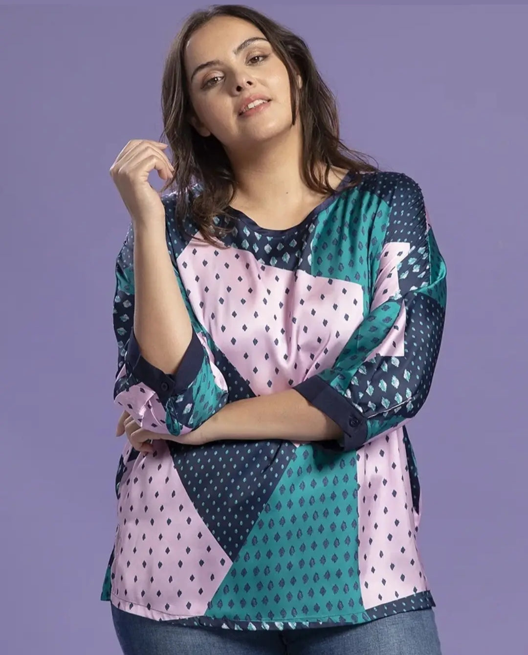Blusa con fantasia geometrica