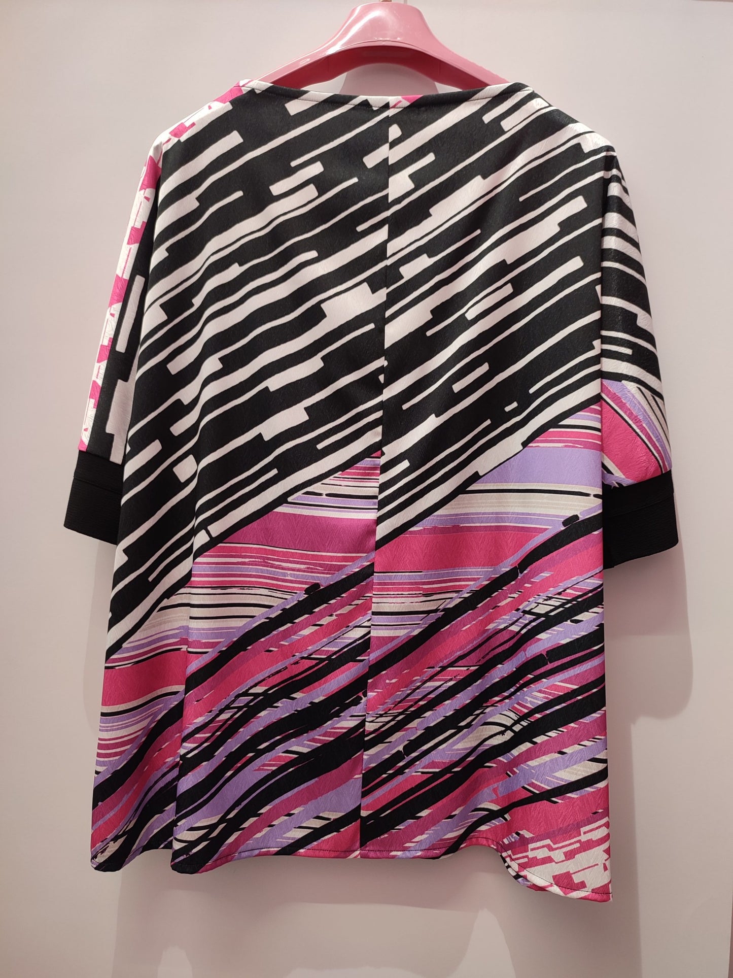 Blusa in raso con fantasie colorate