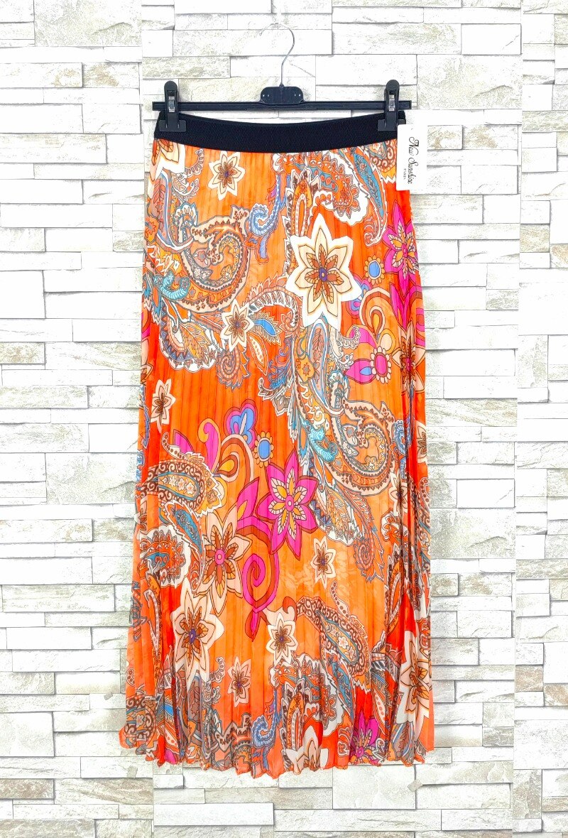 Gonna plissettata a fiori