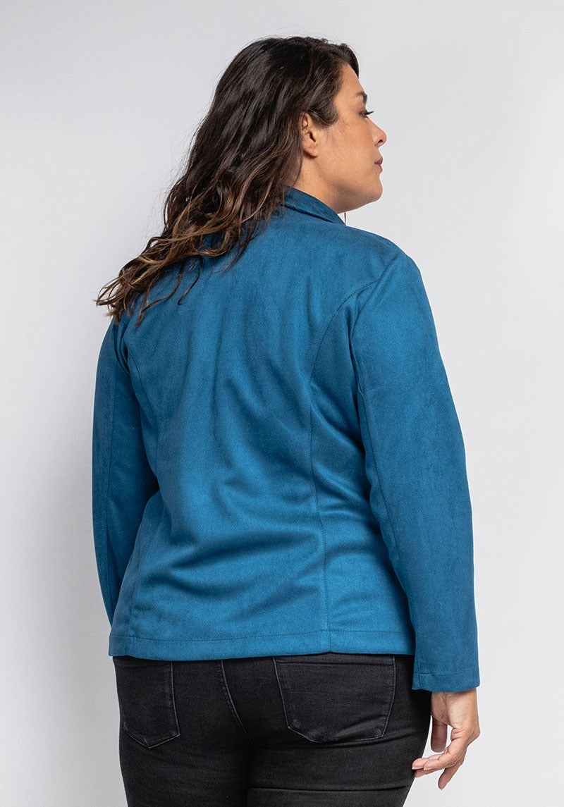 Blazer in pelle scamosciata