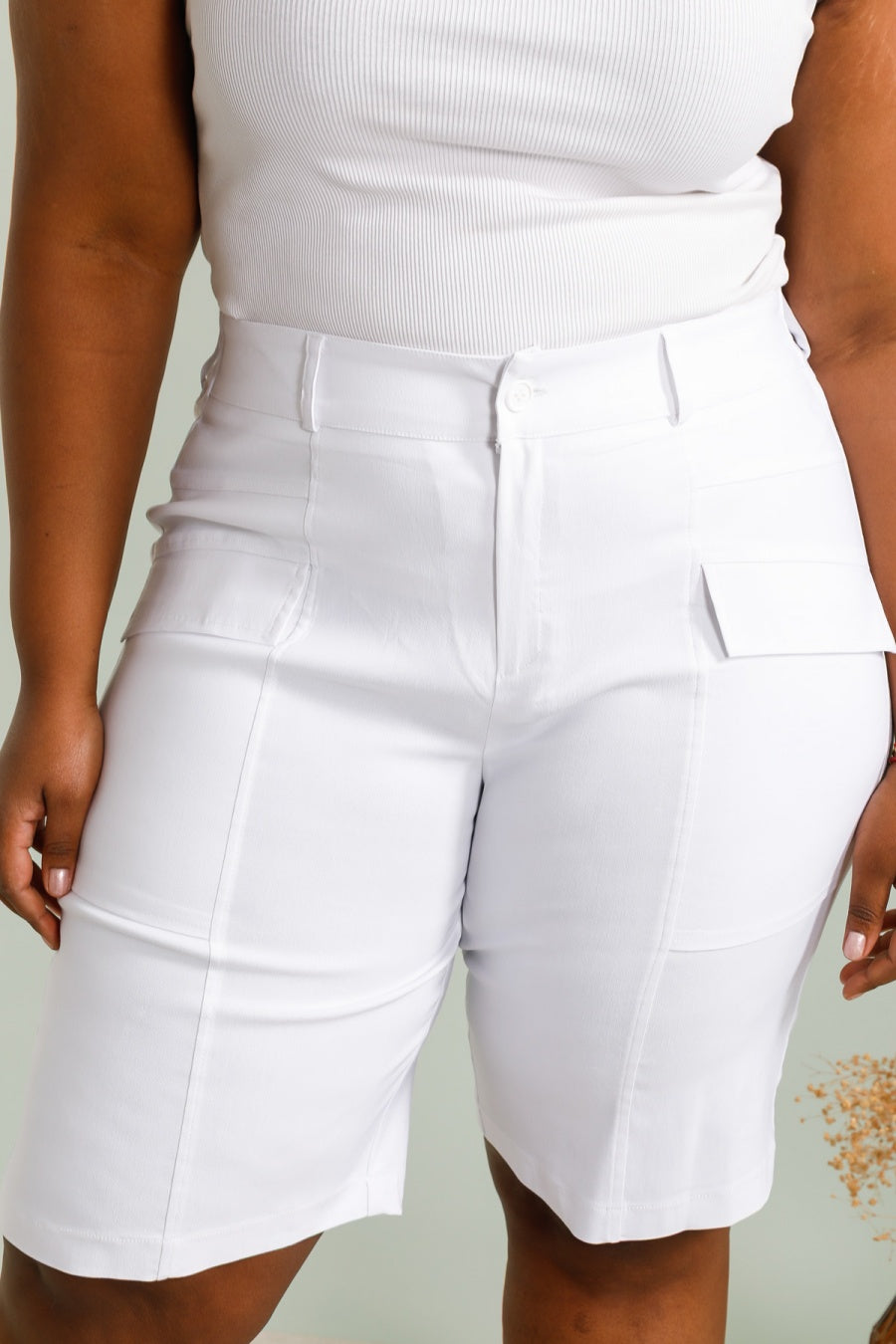 Bermuda Donna Curvy Taglie Comode – Gamba Larga Elasticizzata con Tasche