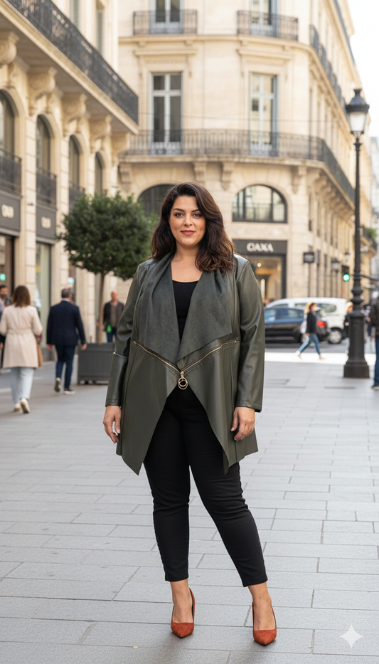 Giacca in ecopelle Taglie Comode - Curvy
