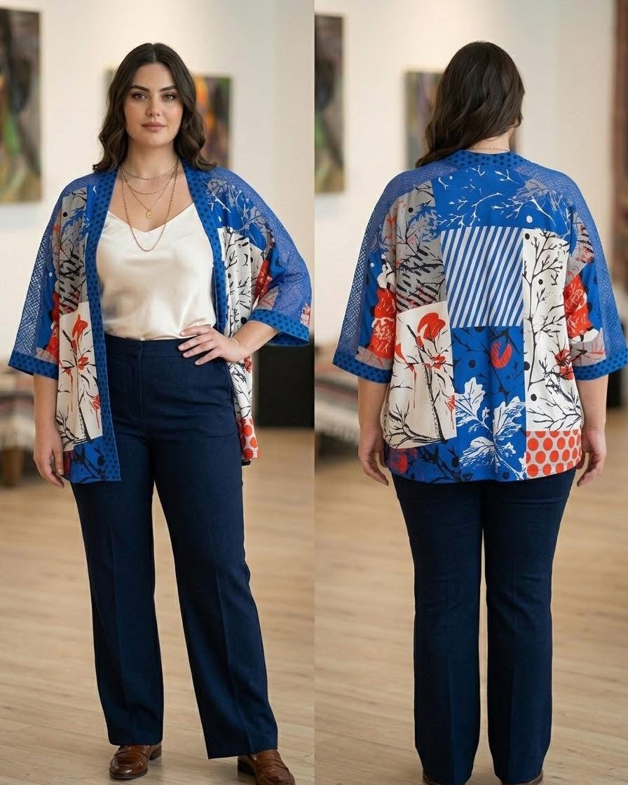 Kimono Multicolor con Strass e Ricami – Elegante e Versatile