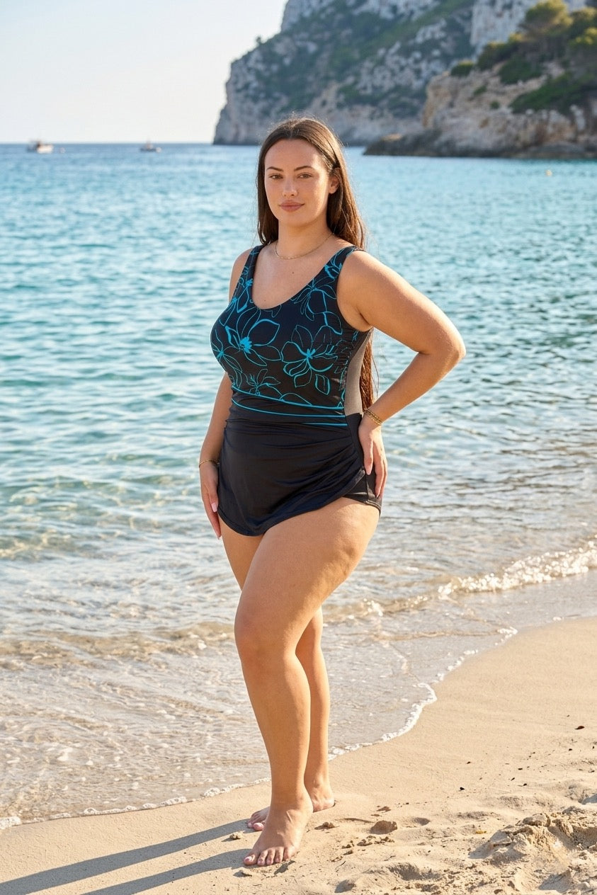 COSTUME INTERO CURVY CON GONNELLINA FANTASIA FLOREALE