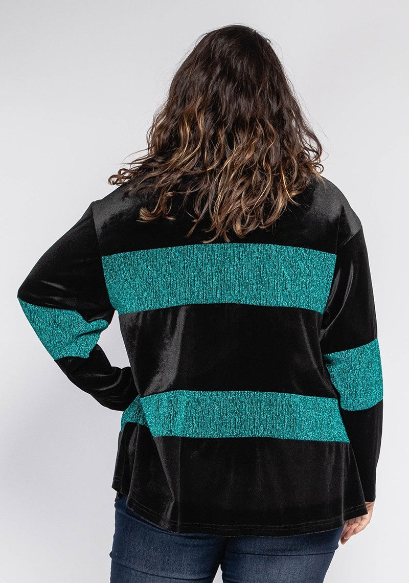 Blusa in velluto bimateriale