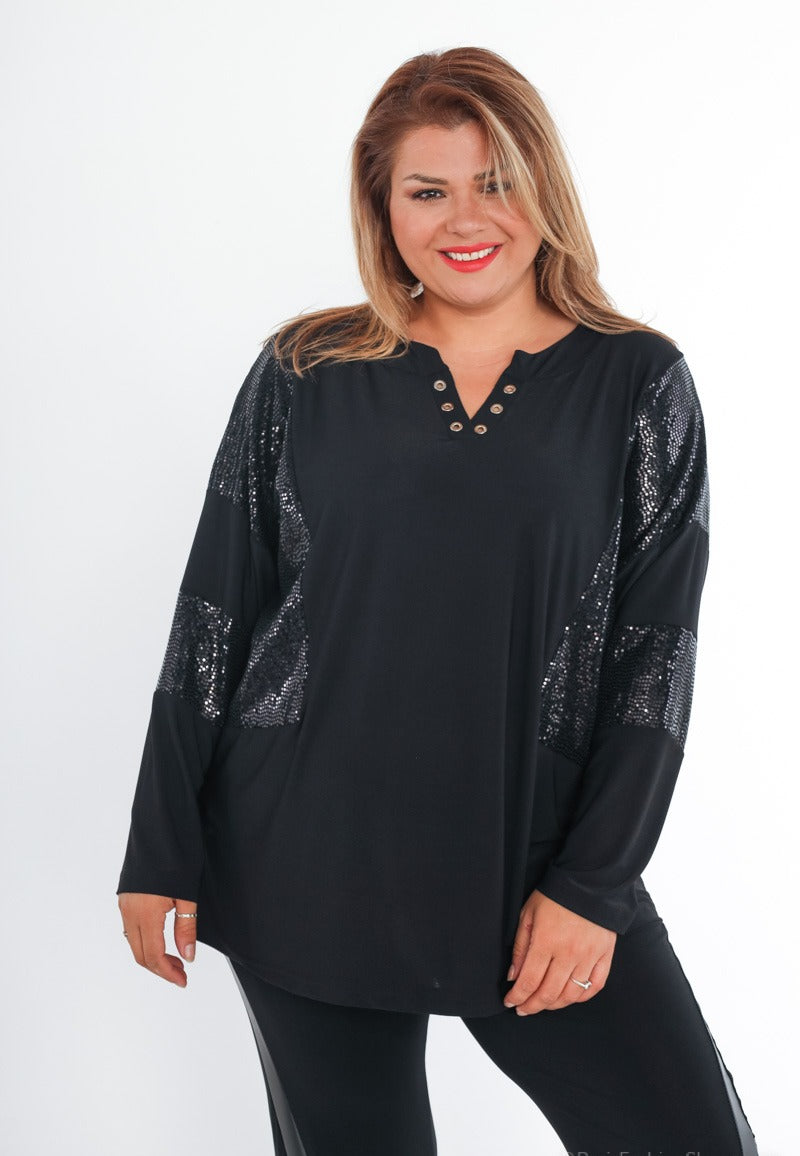 Blusa con paillettes
