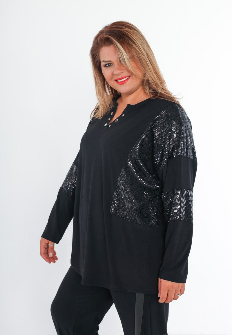 Blusa con paillettes