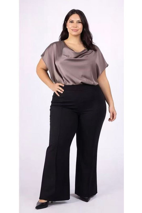 Pantalone a Zampa in Tessuto Elasticizzato