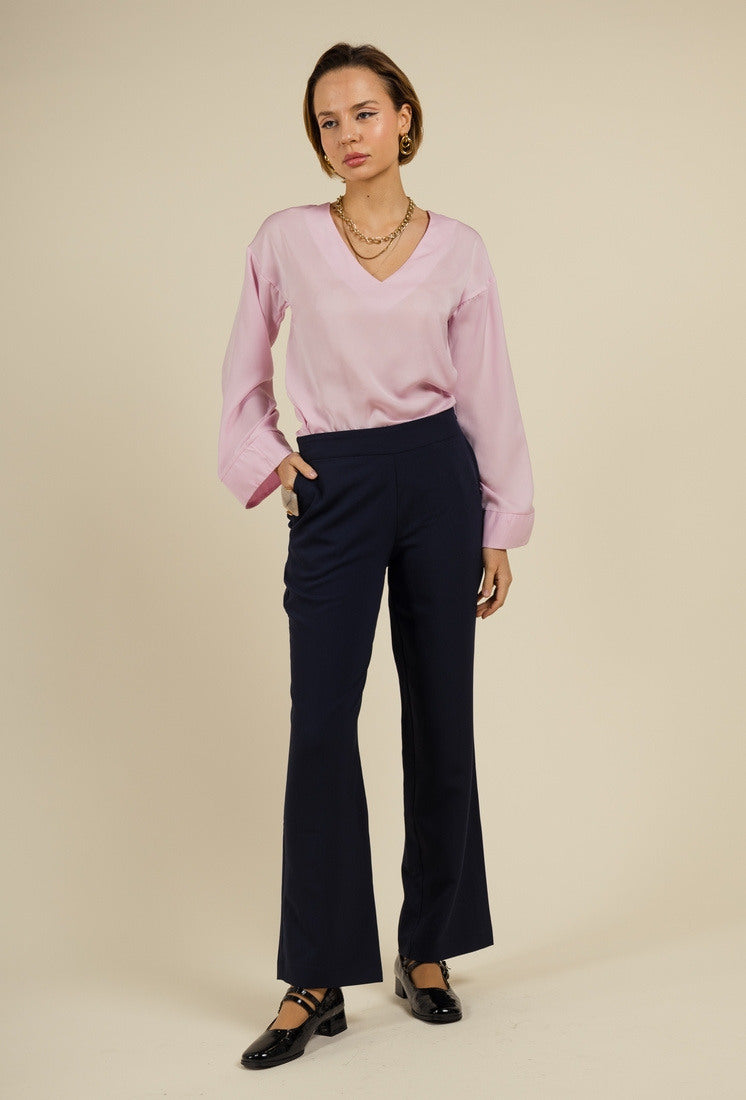 Pantalone a Palazzo "Samy”– Gamba Dritta e Chiusura Laterale