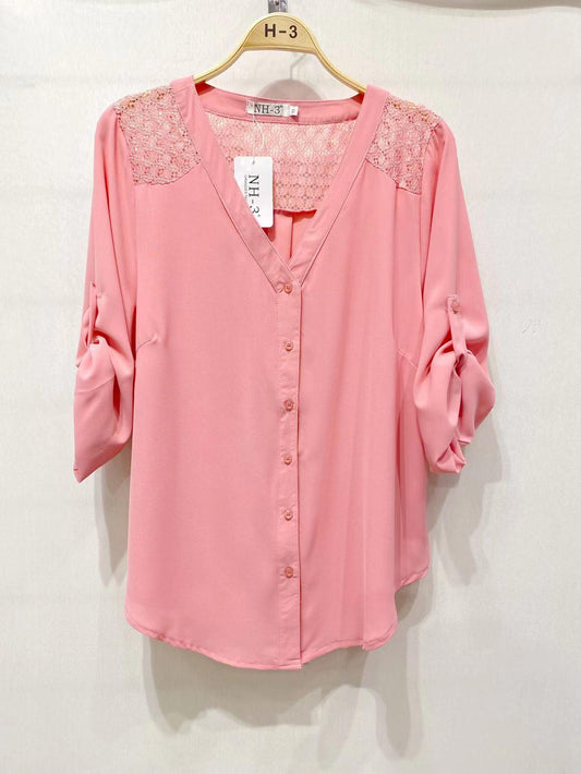 Camicia con dettagli in pizzo