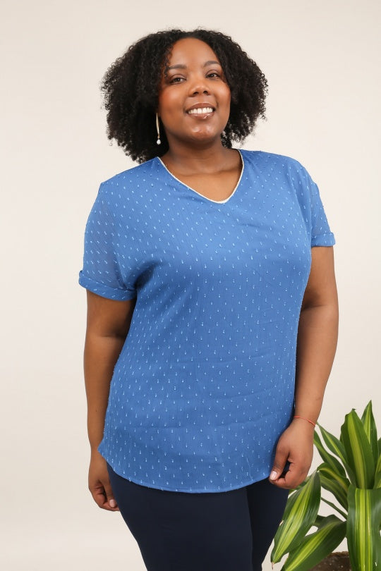 Maglia Elegante Scollo a V con Lurex Dorato