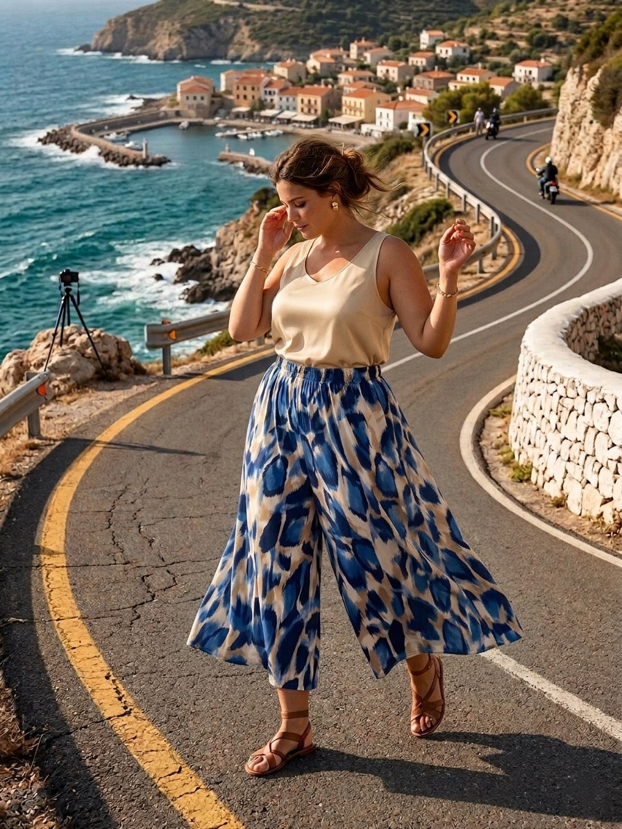 Pantagonna in Fantasia Taglie Comode - Elegante, Fresco e Versatile