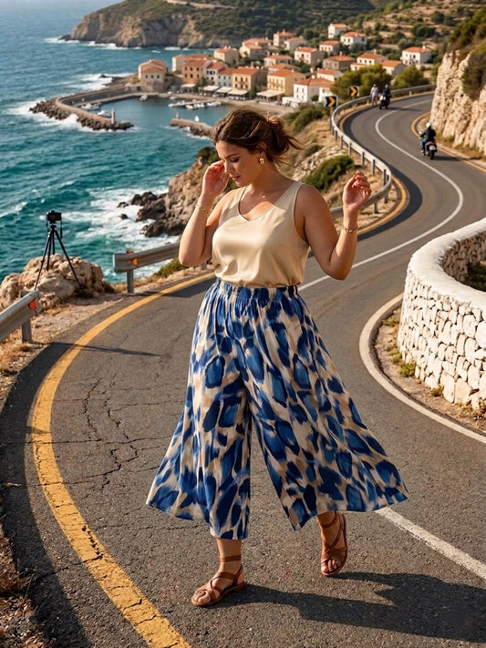 Pantagonna in Fantasia Taglie Comode - Elegante, Fresco e Versatile