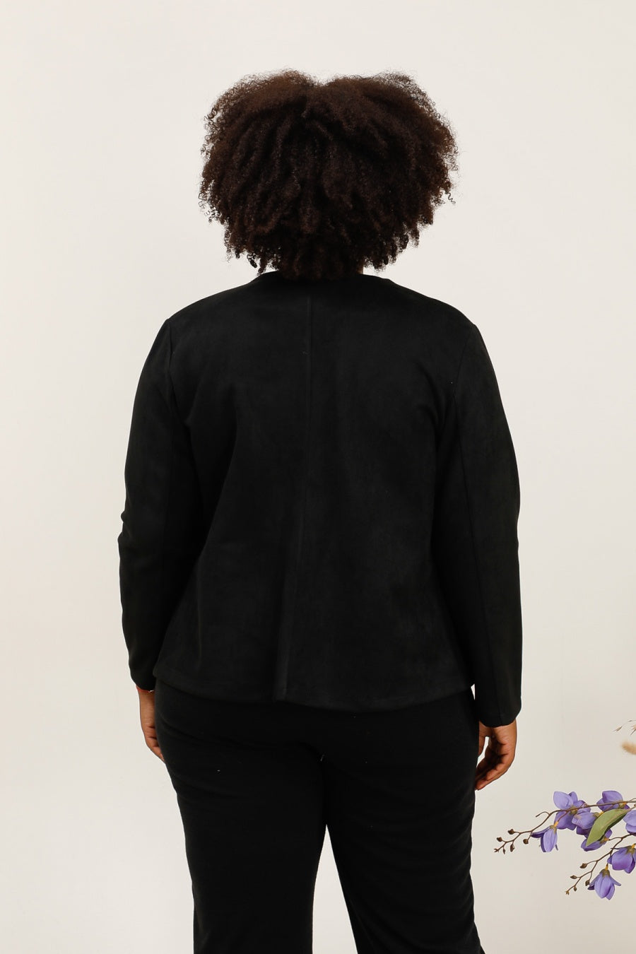 Giacca Sfiancata in Tessuto Scamosciato con Zip