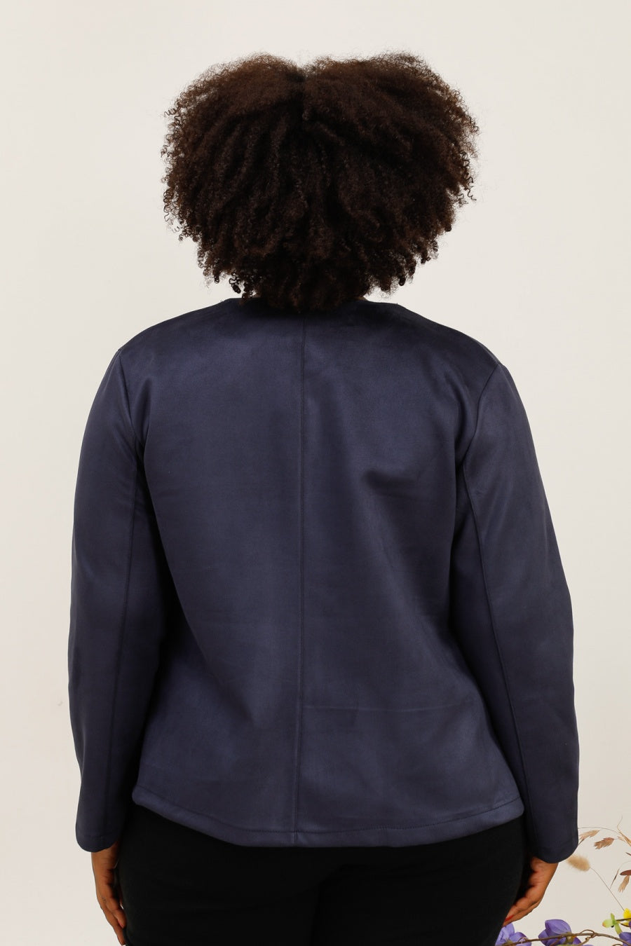 Giacca Sfiancata in Tessuto Scamosciato con Zip