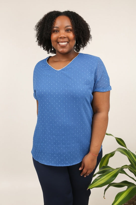 Maglia Elegante Scollo a V con Lurex Dorato