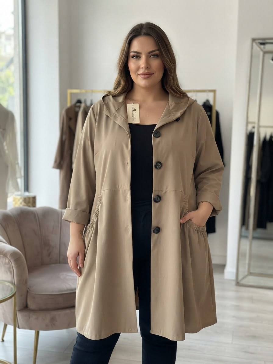 Trench Coat Donna Elegante e Versatile Taglie Comode