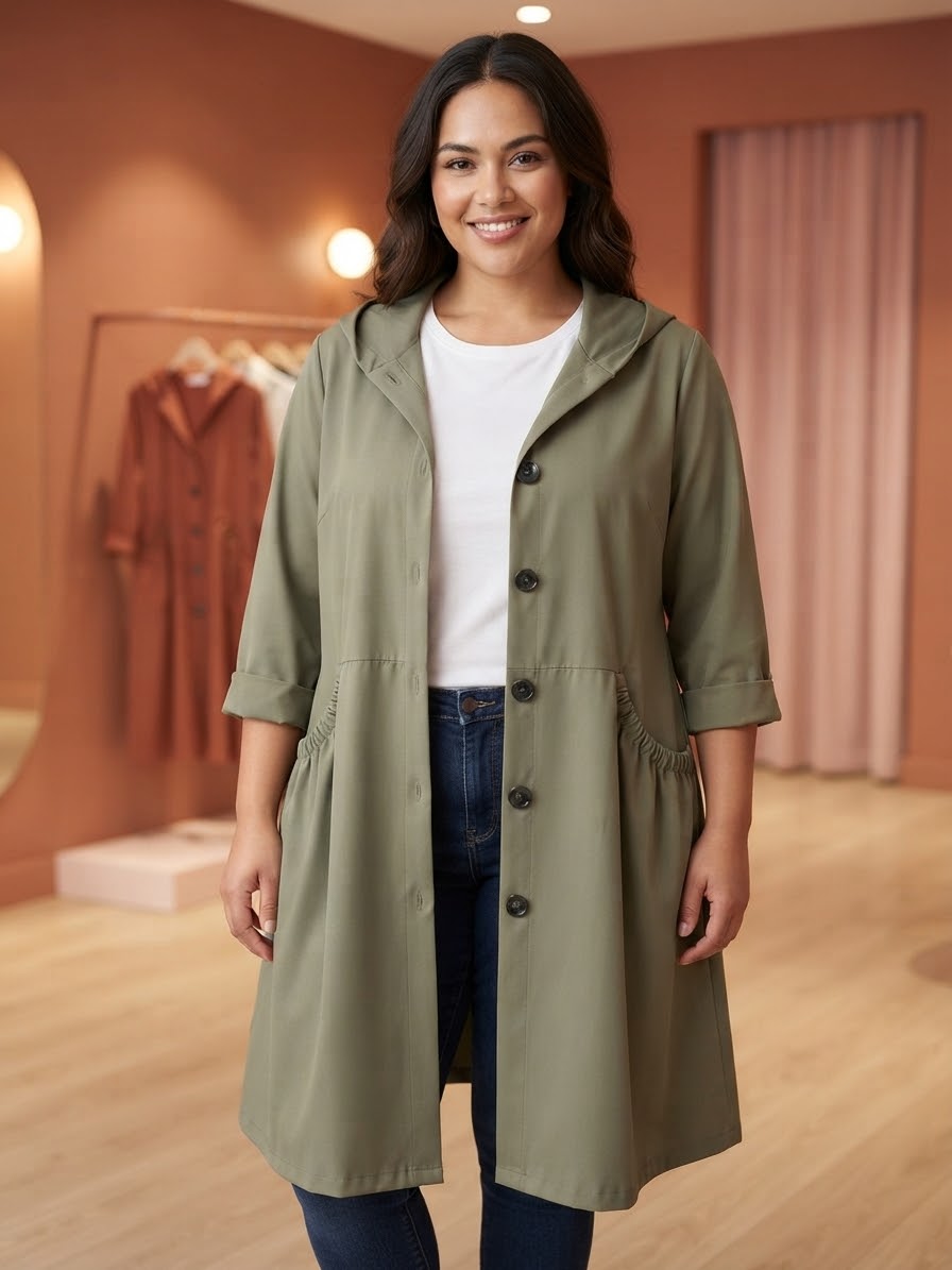 Trench Coat Donna Elegante e Versatile Taglie Comode