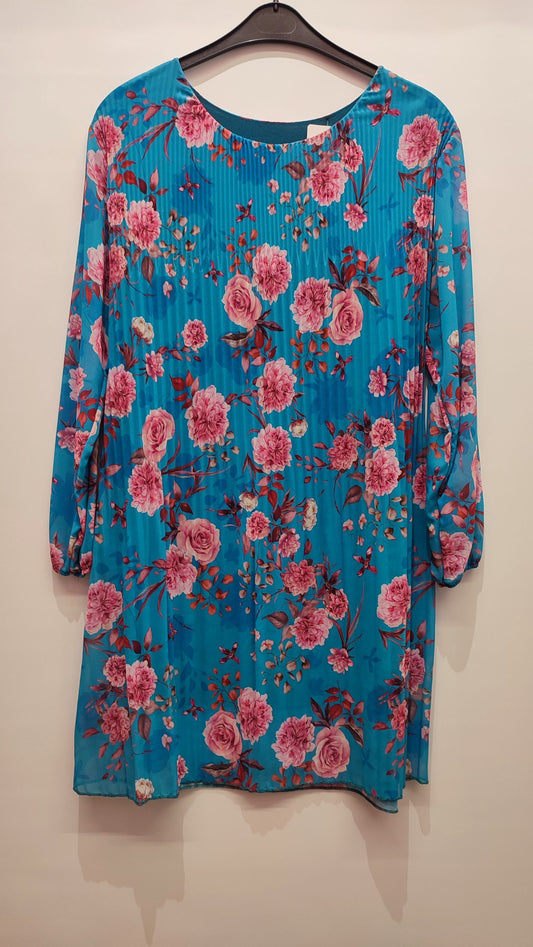 Abito plissettato con stampa floreale