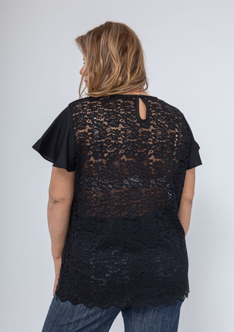 Blusa con maniche volant