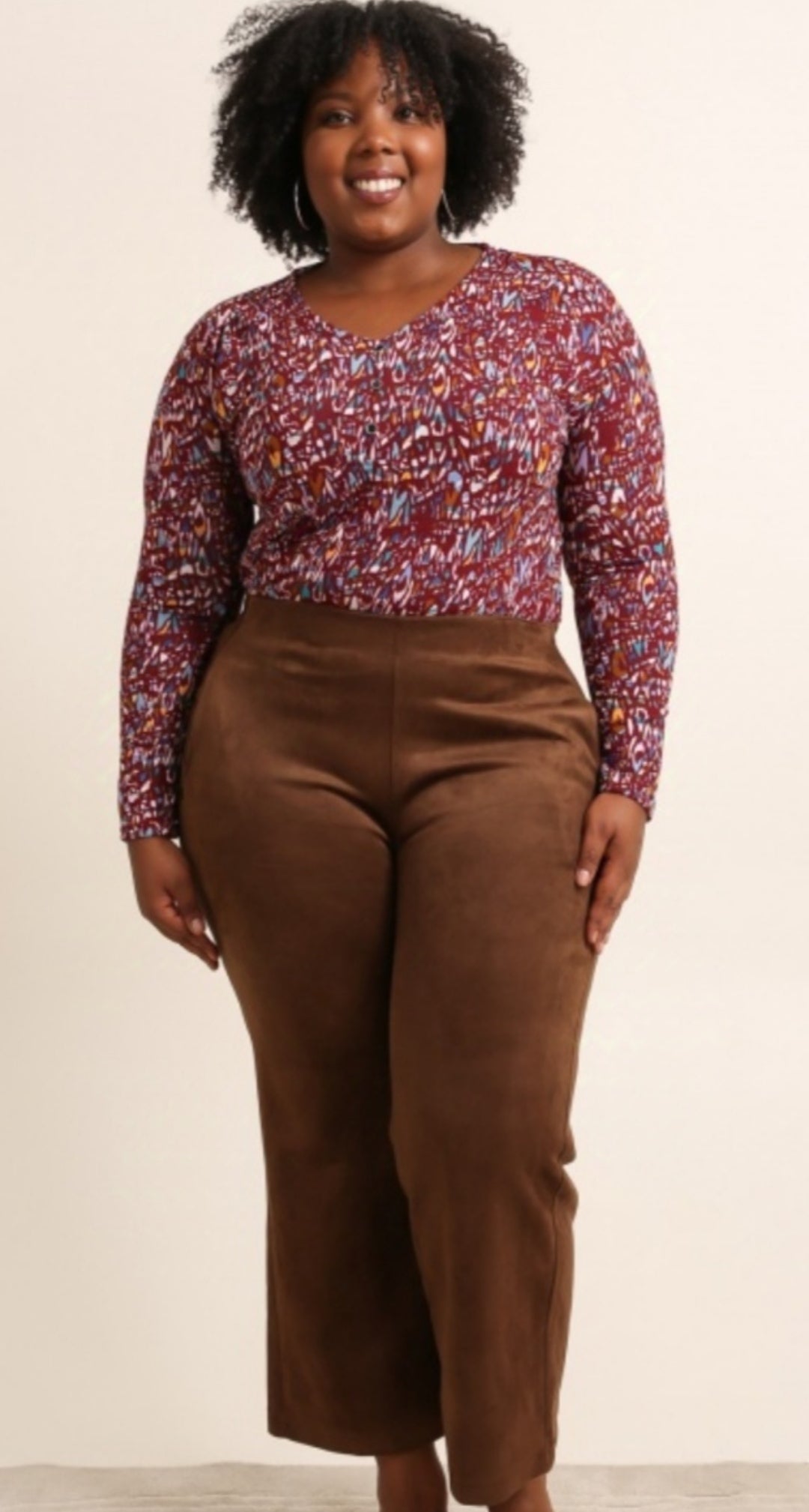 Pantalone curvy in velluto