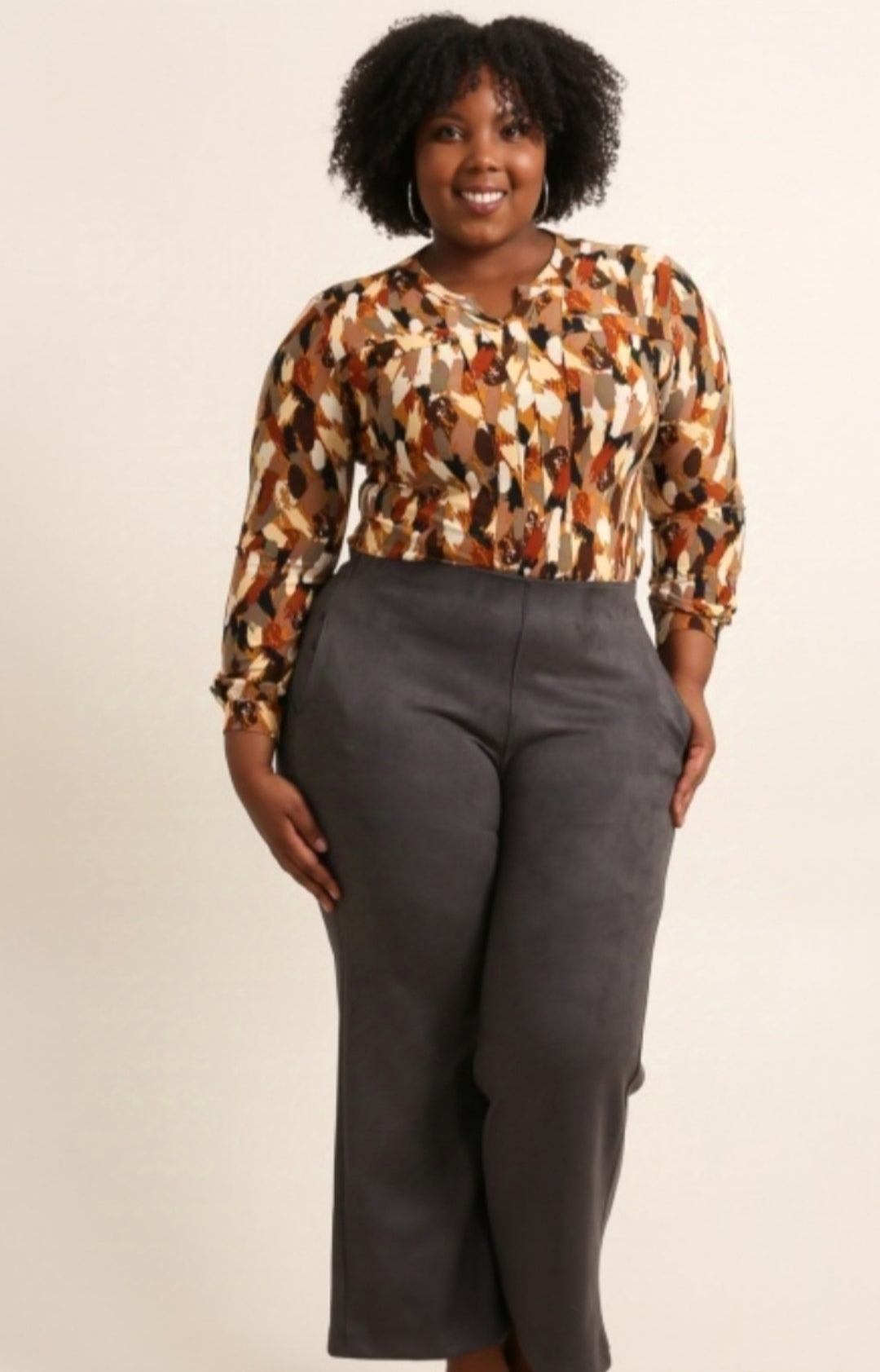 Pantalone curvy in velluto