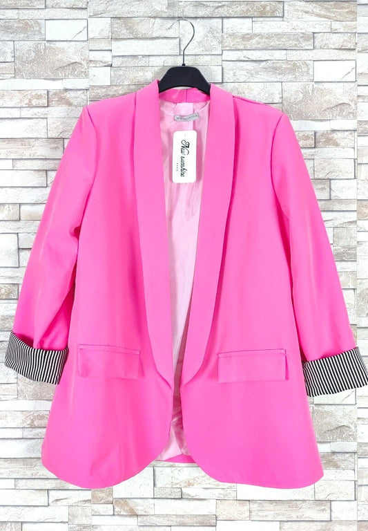 Blazer manica risvolto a righe
