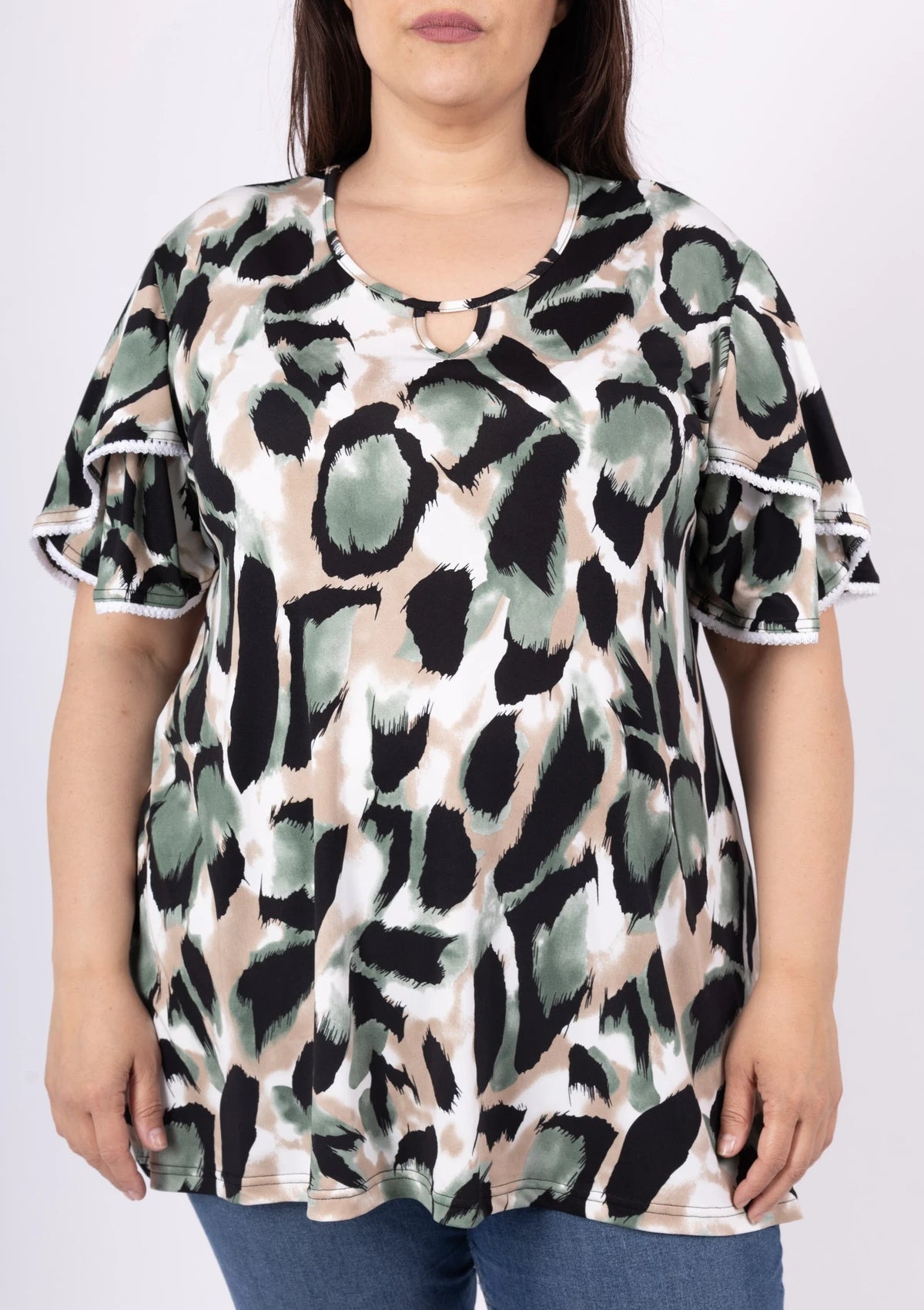 Casacca a fantasia- taglie conformate- curvy