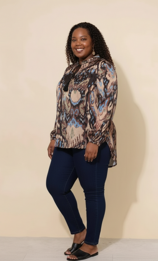 Camicia color marrone Taglie Comode Conformate