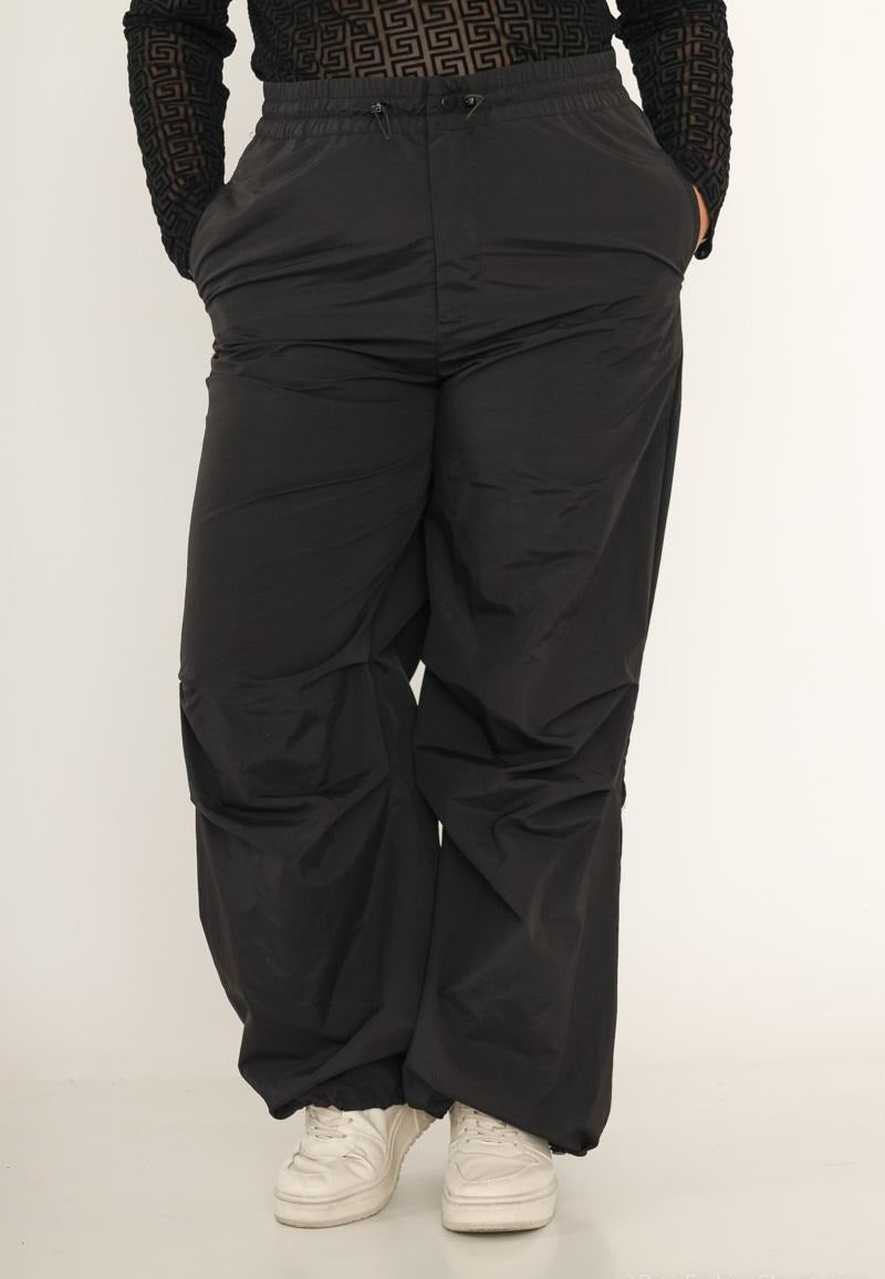 Pantaloni parachute con elastico in vita regolabile