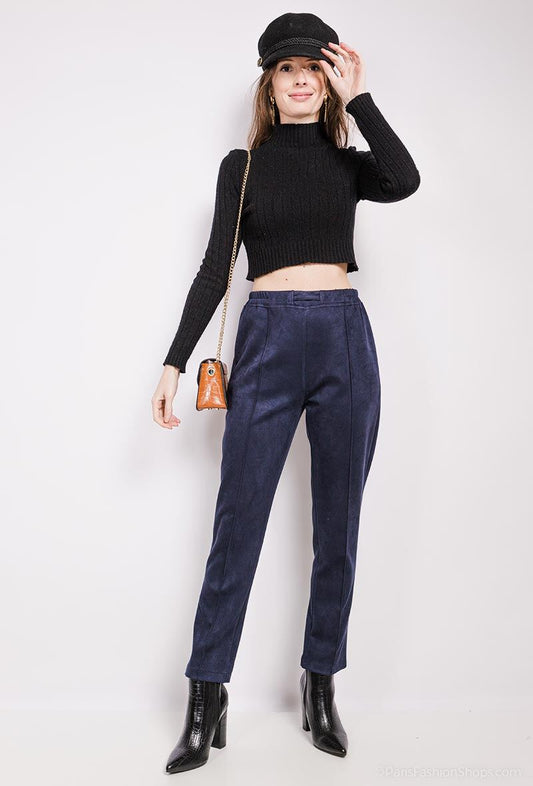 Pantaloni effetto camoscio