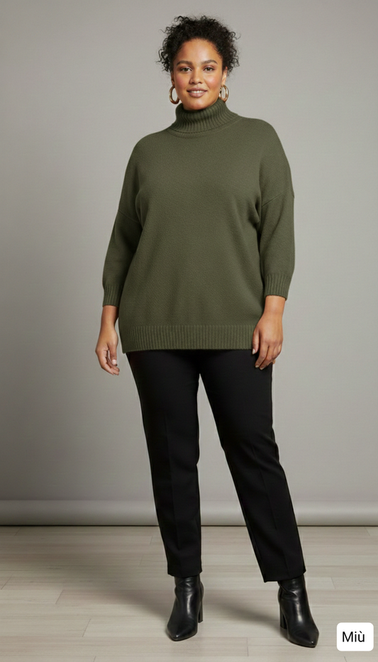 Maglione Oversize Dolcevita  Viscosa Stretch