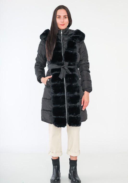 Piumino con pelliccia rimovibile