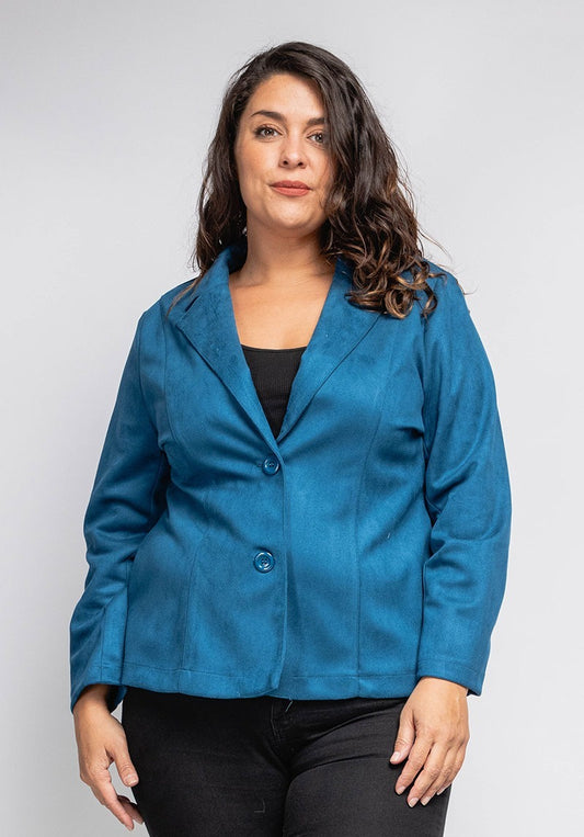 Blazer in pelle scamosciata