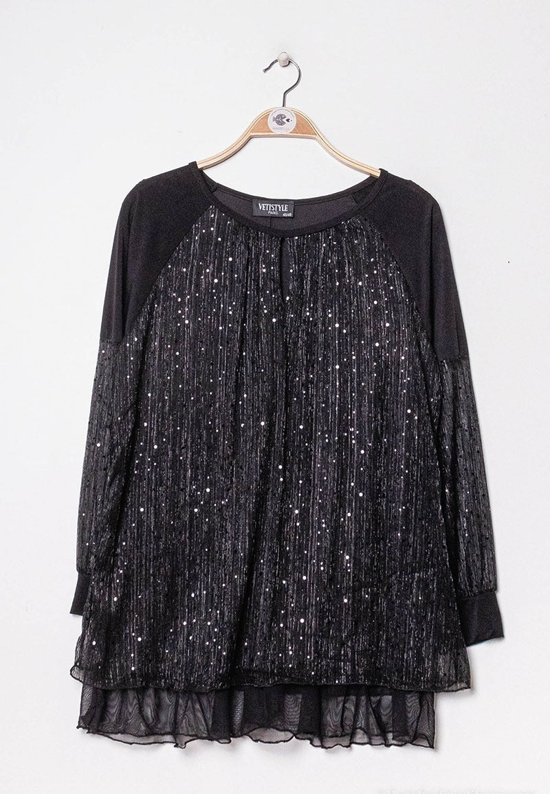 Blusa con pailettes